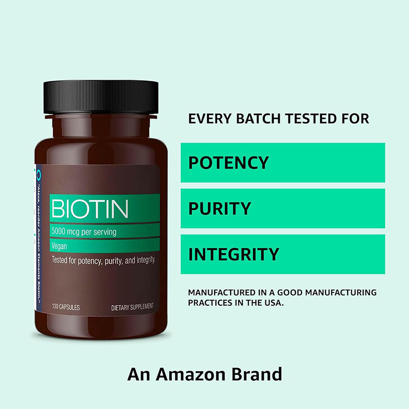 Adult Organic Biotin and Collagen Supplement Capsules Support Faster Hair Growth