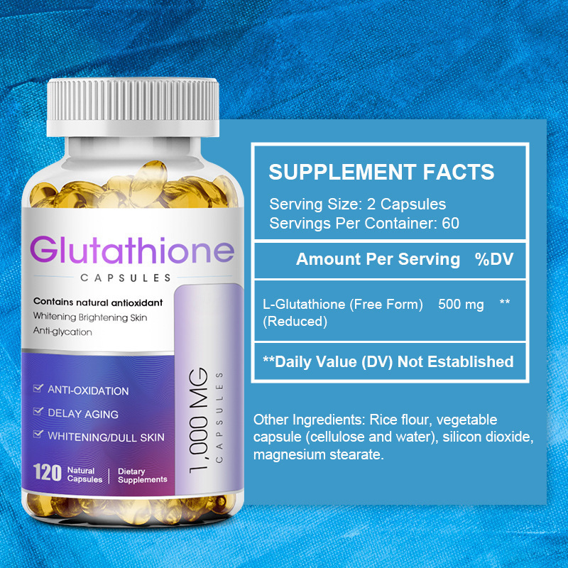 120 Capsules Glutathione Fish Oil Soft Capsules Beauty Product with Female Antioxidant Properties