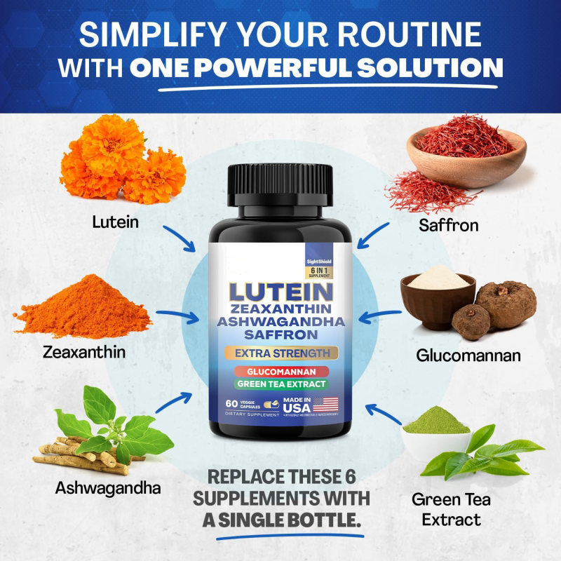 Age-Suitable Lutein Capsules Supplement Eye Health Support Vision and Eye Function Safe for Pregnant Women