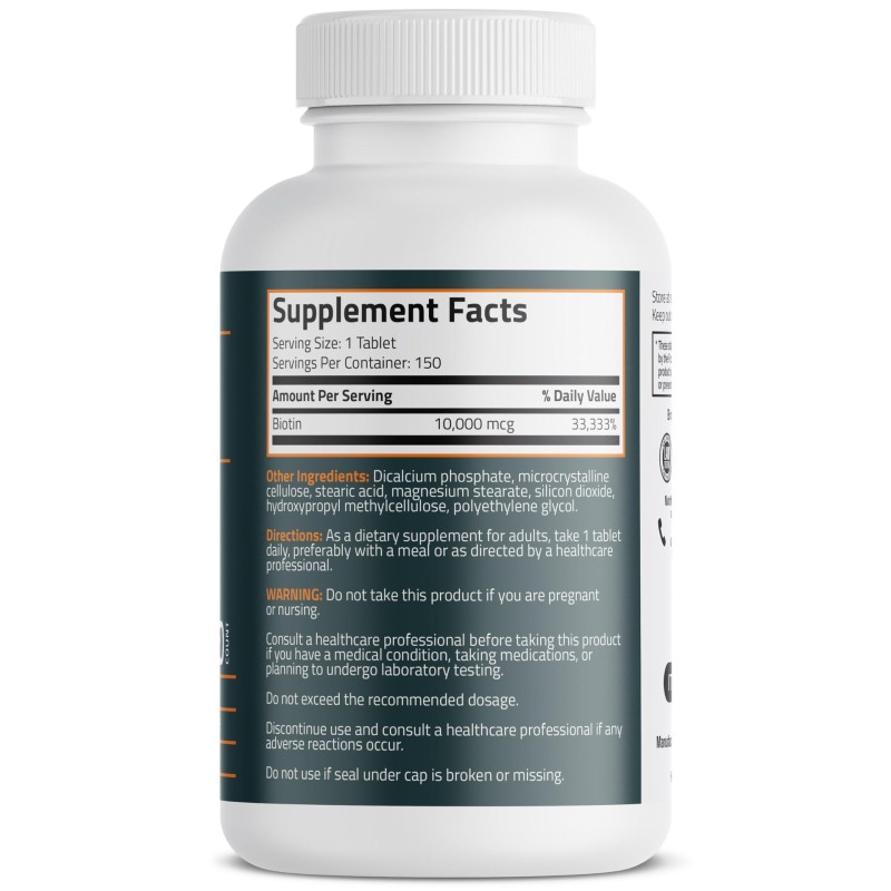 Vegan Biotin Tablets for Hair Nail Care Energy Production Non-GMO Gluten-Free Soy Dietary Supplement