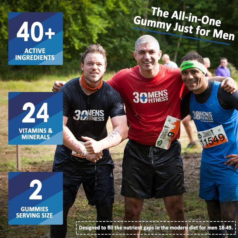 Manufacturer Direct Supply Men's All-in-One Multivitamin Gummies Vitamin Mineral Complex Gummies Adult