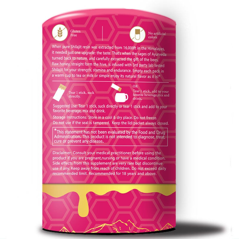 Oem/Odm Shilajit Resin Sachets with Organic Honey Shilajit Honey Sticks