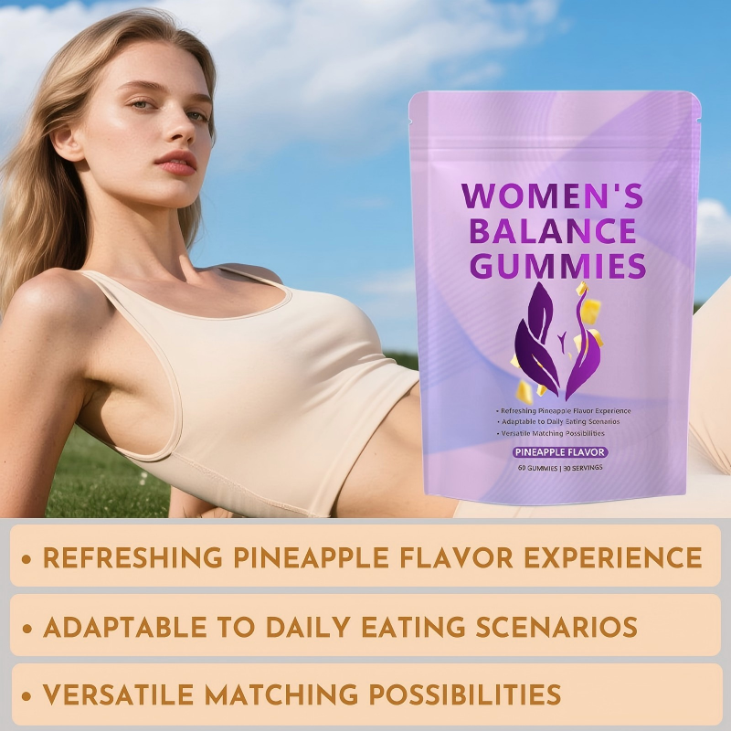 Vegan Gluten-Free Halal Hawaiian Pineapple Premium Female Balance Gummies for Women's Health