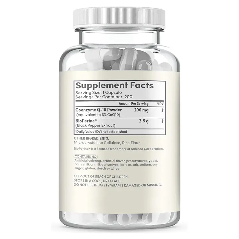 OEM Pure Coenzyme Q10 Capsule Supplement