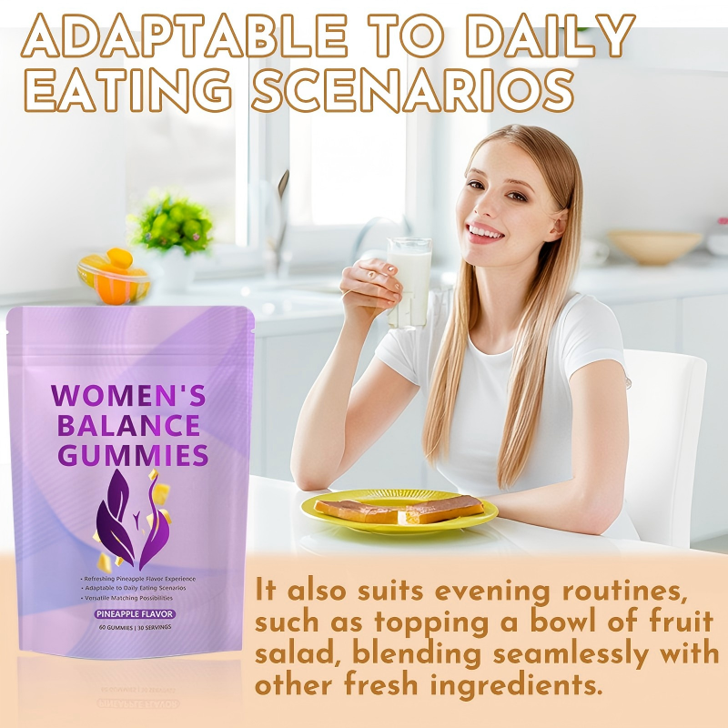 Vegan Gluten-Free Halal Hawaiian Pineapple Premium Female Balance Gummies for Women's Health