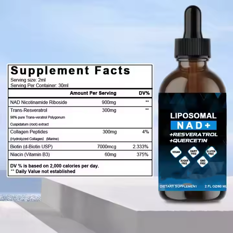 OEM Private Label 60ml NAD Nicotinamide Riboside Resveratrol Liquid
