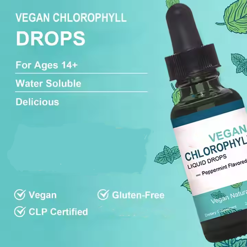 OEM Dietary Fiber Supplement Hot Selling Chlorophyll Liquid Drops 60ml Adult
