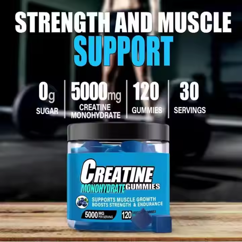 OEM 120-Count Sugar-Free Blueberry Flavor Creatine Monohydrate Gummies