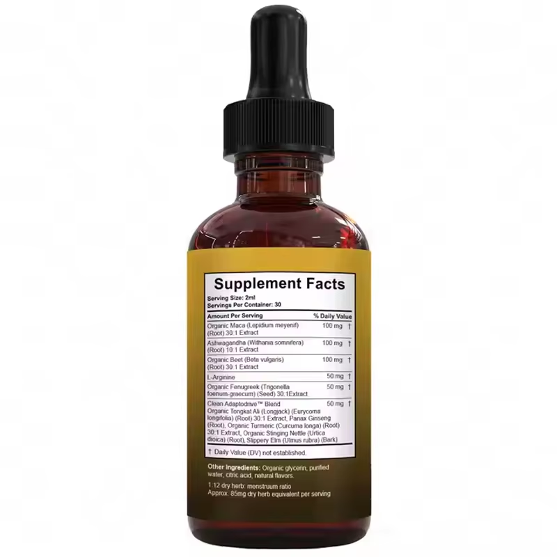 OEM Private Label Liquid Extract and Drops of Maca Root and Ashwagandha