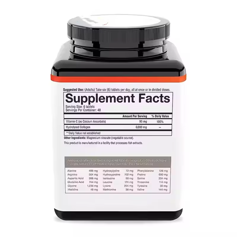 OEM Collagen and Vitamin C Supplement Tablets Advanced Hydrolyzed Formula Vitamin C