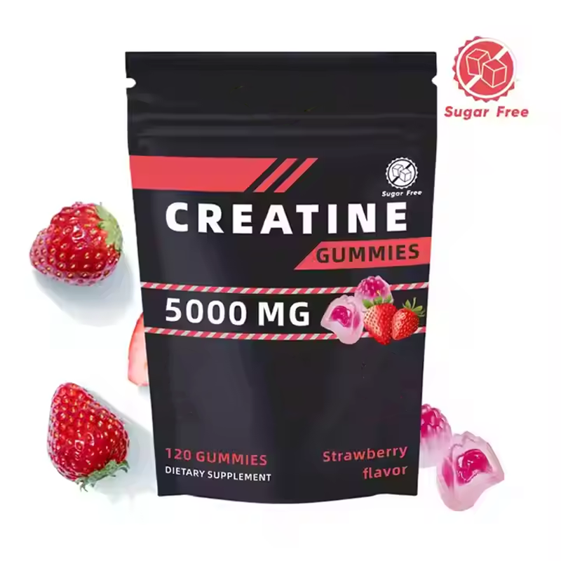 OEM Strawberry Flavor 5g Sugar-Free Creatine Monohydrate Gummies