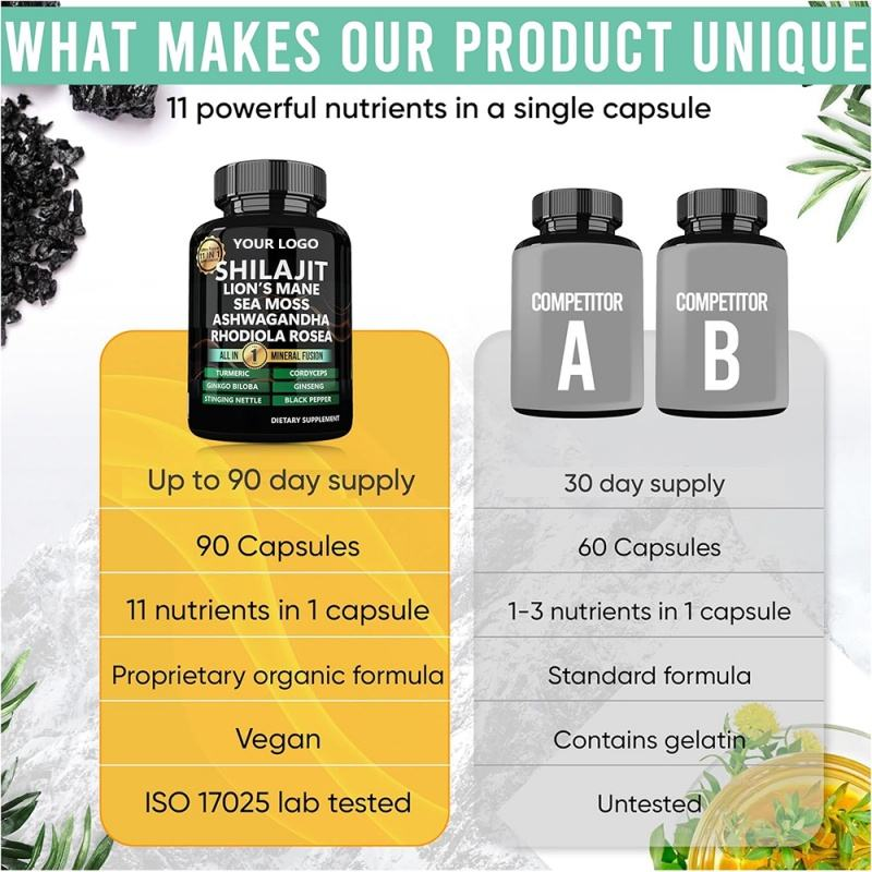 11-in-1 Snow Lotus Capsules Organic Supplement Natural Snow Lotus Herbal Supplement Capsules