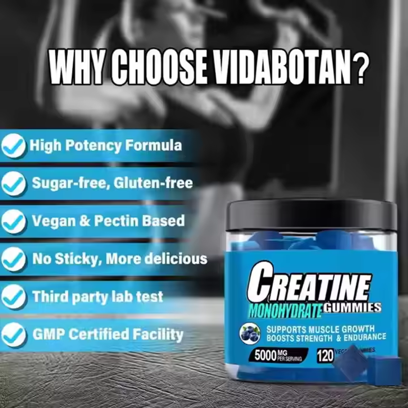 OEM 120-Count Sugar-Free Blueberry Flavor Creatine Monohydrate Gummies
