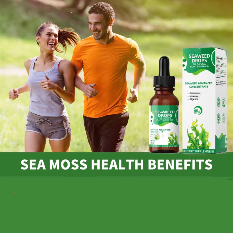 Irish Seamoss Seaweed Drops Liquid Complex Seamoss Premium Plus Turmeric Extract 95% with Bladderwrack and Burdock Root