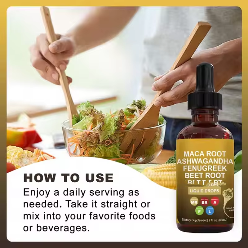 OEM Private Label Liquid Extract and Drops of Maca Root and Ashwagandha