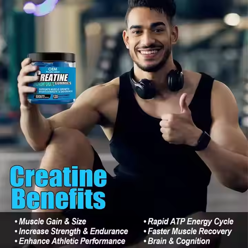 OEM 120-Count Sugar-Free Blueberry Flavor Creatine Monohydrate Gummies