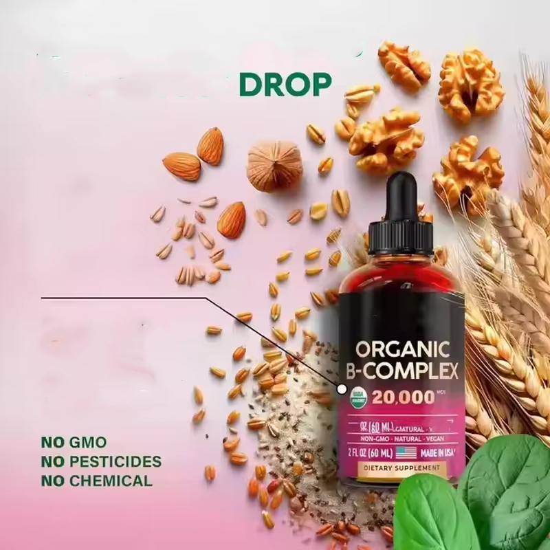 OEM Private Label Vitamin B Complex B5 Pantothenic Acid Vitamin B1 B6 B12 Drops 60ml