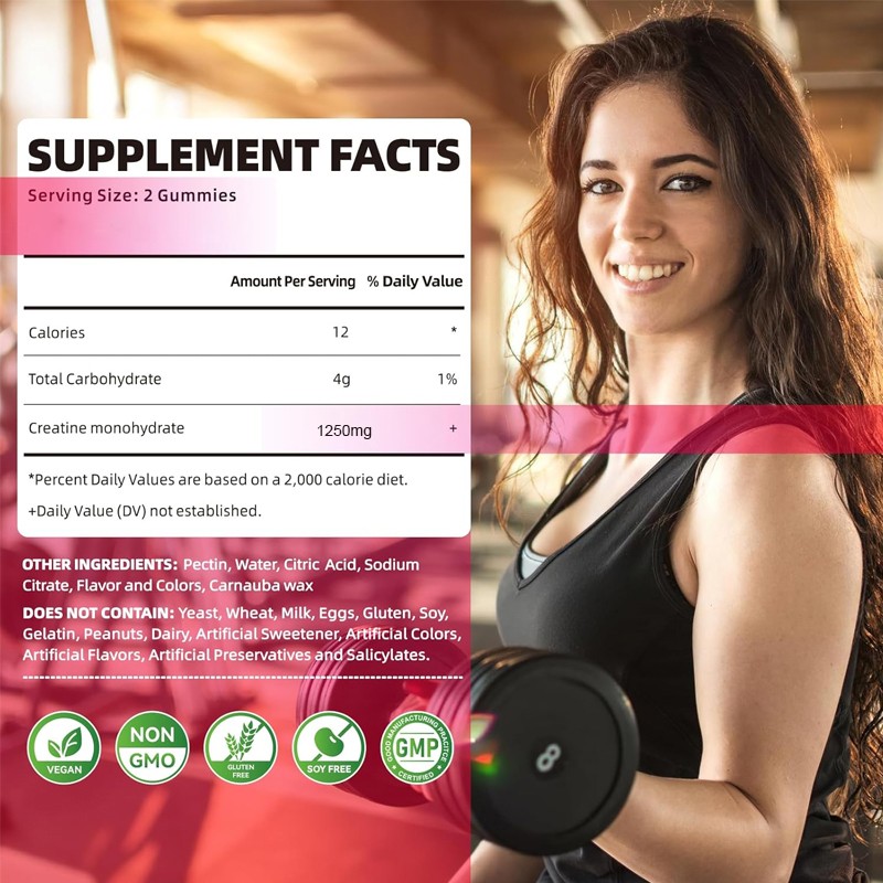 Besica BIOCCHN Hot Seller Sugar-Free Creatine Monohydrate Gummies Muscle Workout Supplement Gummies Not for Pregnant Women