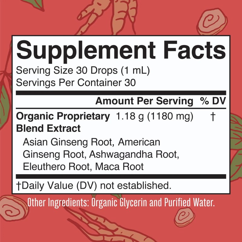 Besica OEM Ginseng Water Drops with Ginseng Root Ashwagandha Root and Maca Root Drops Herbal Supplement