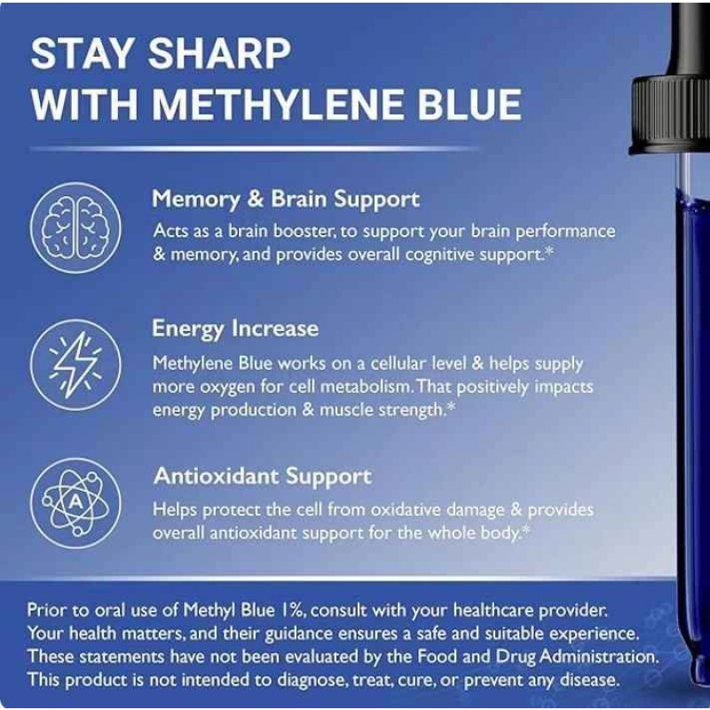 Besica OEM Private Label Methylene Blue Pharmaceutical Grade Third-Party Tested Brain Health Dietary Supplement