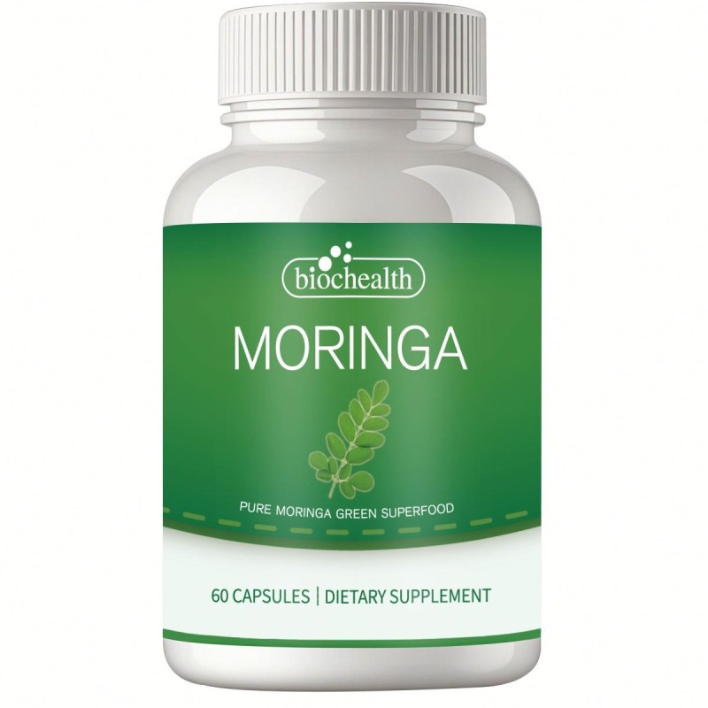 Besica Private Label OEM Pure Organic Moringa Leaf Powder Capsules 1300mg Moringa Leaf Powder Capsule Supplement