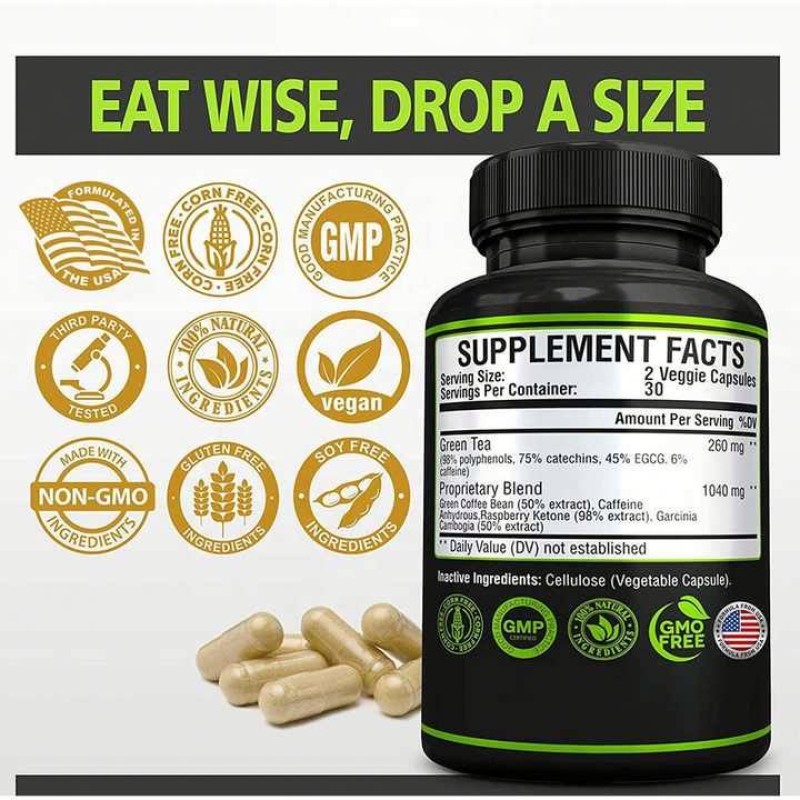 Besica Private Label Green Tea Extract Capsules - Mental Focus