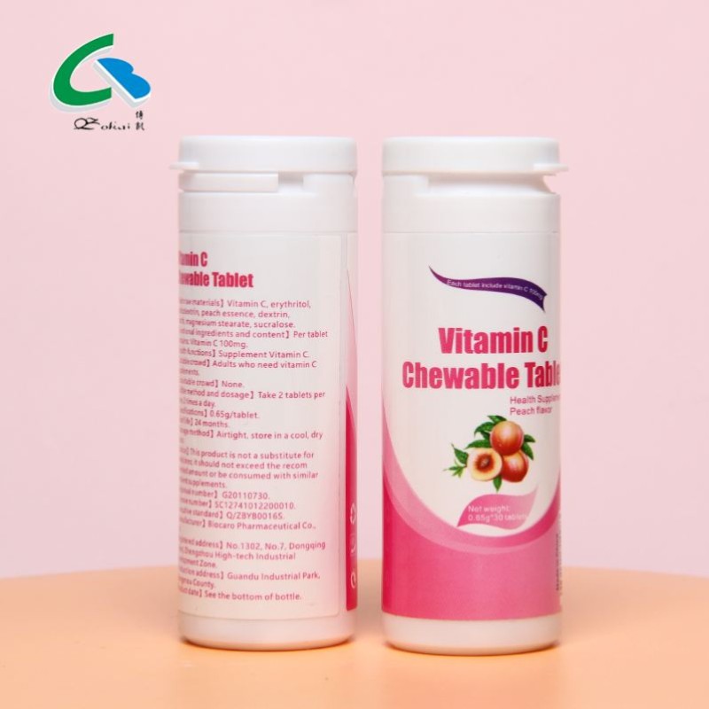 Besica OEM Vitamin C Chewable Tablets Supplier High Content Vitamin C Whitening Skincare Vitamin Supplement Private Label