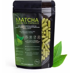 Besica OEM Private Label Organic Matcha Capsules - Natural Energy Boost - 100% Natural Antioxidant - Calm and Relaxation