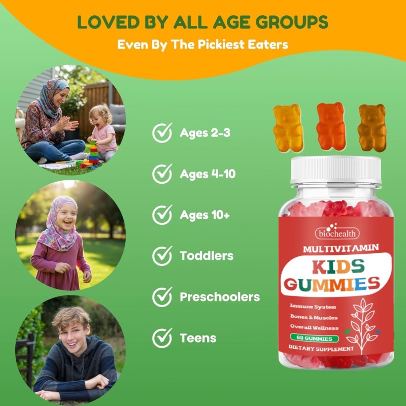 Besica Children's Multivitamin Gummies with Vitamin D3 K2