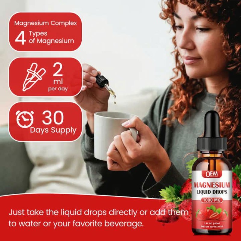 Besica OEM Private Label Calm & Sleep Support - Magnesium Glycinate Drops High Strength Magnesium Supplement