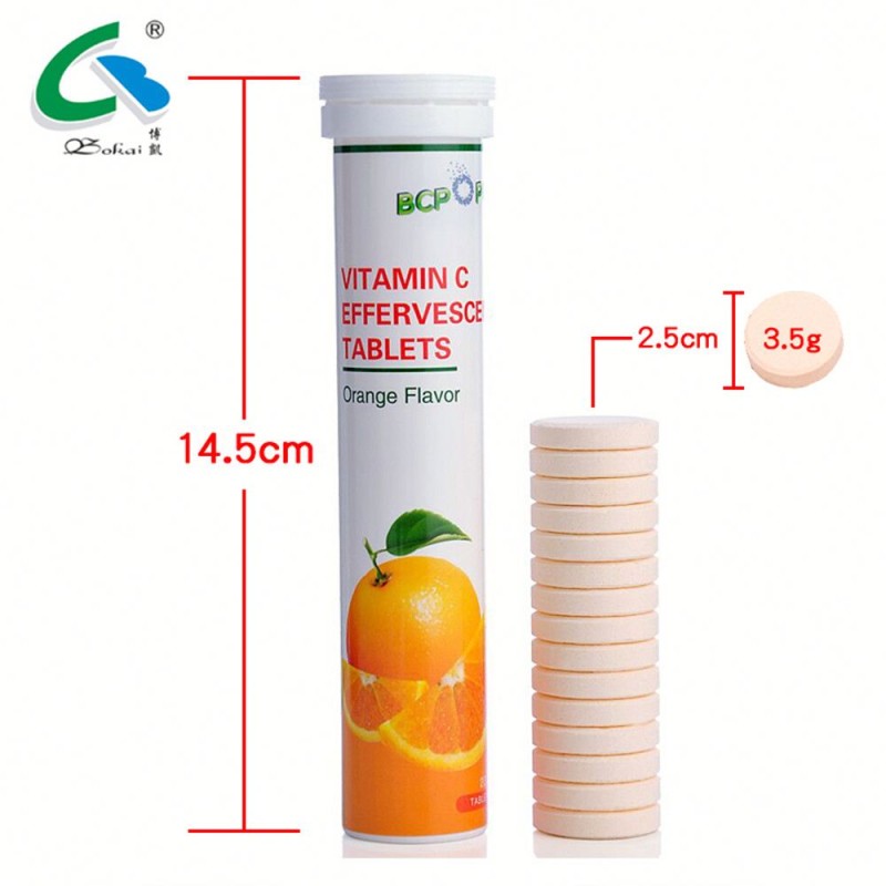 Biochealth Vitamin C Effervescent Tablets Orange Flavor Immune System Booster Enhance Energy Supplement Drink Whitening Pills