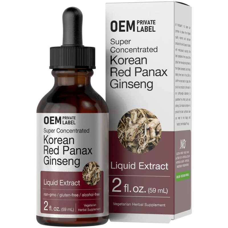 Besica OEM Private Label Herbal Supplement Energy Ginseng Capsules Korean Red Ginseng Root Extract Ginseng Water Drops