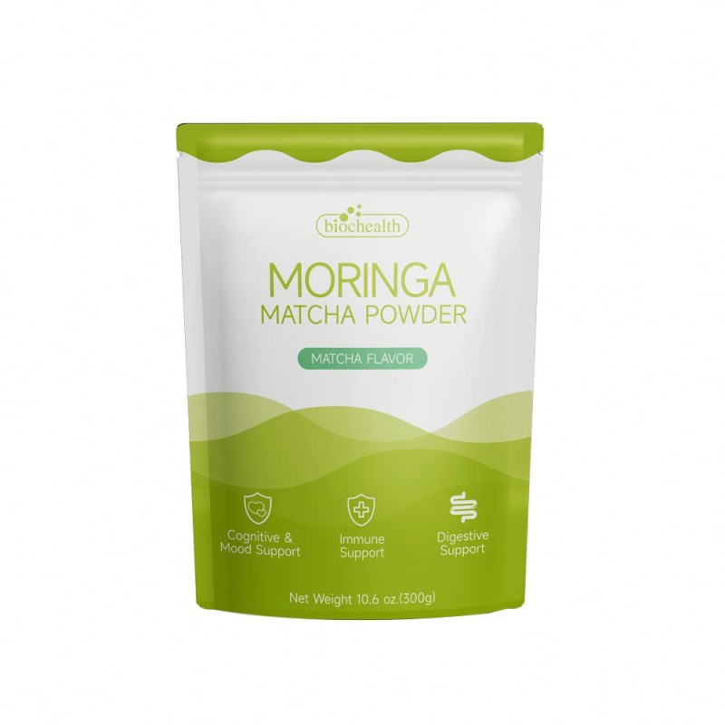 Besica GMP Halal Organic Moringa Matcha Green Tea Powder | Rich in Antioxidants and Digestive Health