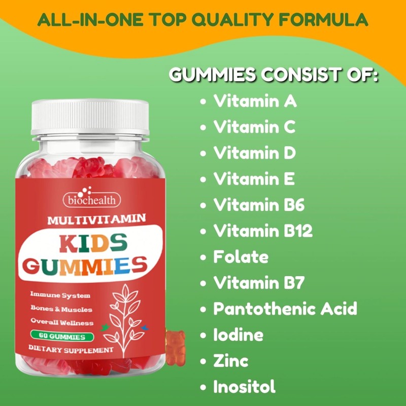 Besica Children's Multivitamin Gummies with Vitamin D3 K2