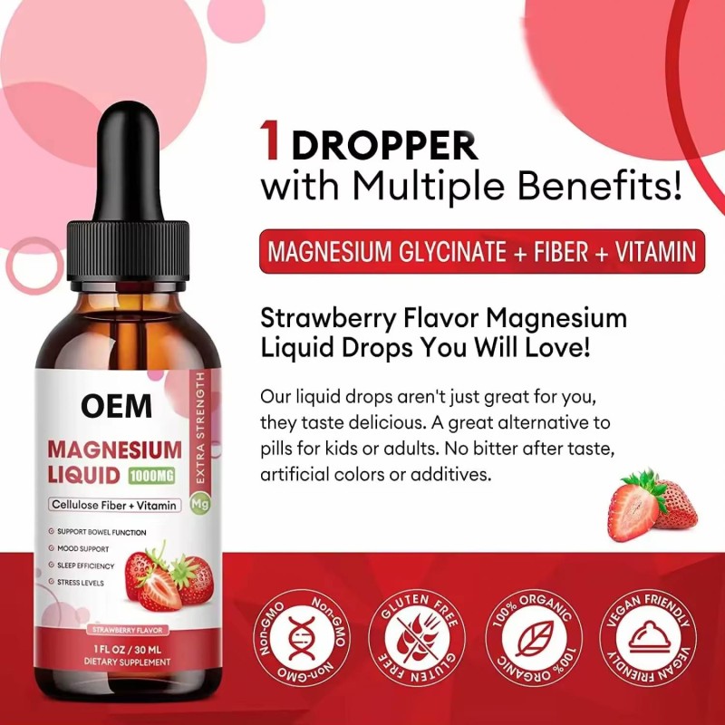 Besica Magnesium Liquid Drops with Magnesium Glycinate Vitamin B6 and Bromelain for Improved Sleep