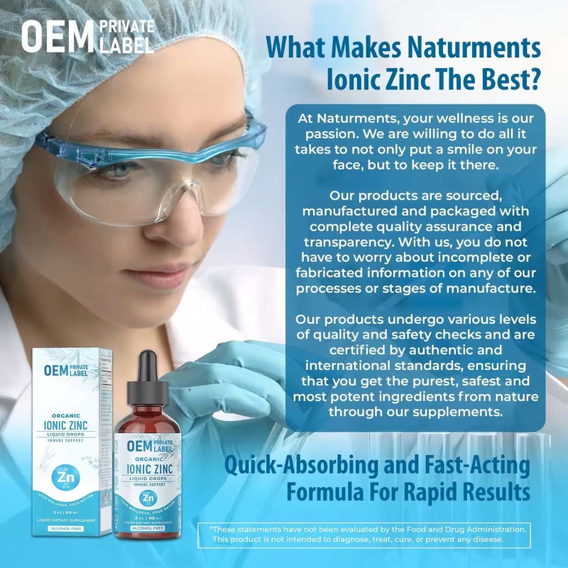 Besica OEM Ionic Zinc Liquid Drops Organic Ionic Zinc Drops Supplement Immune Booster Pure Zinc Drops