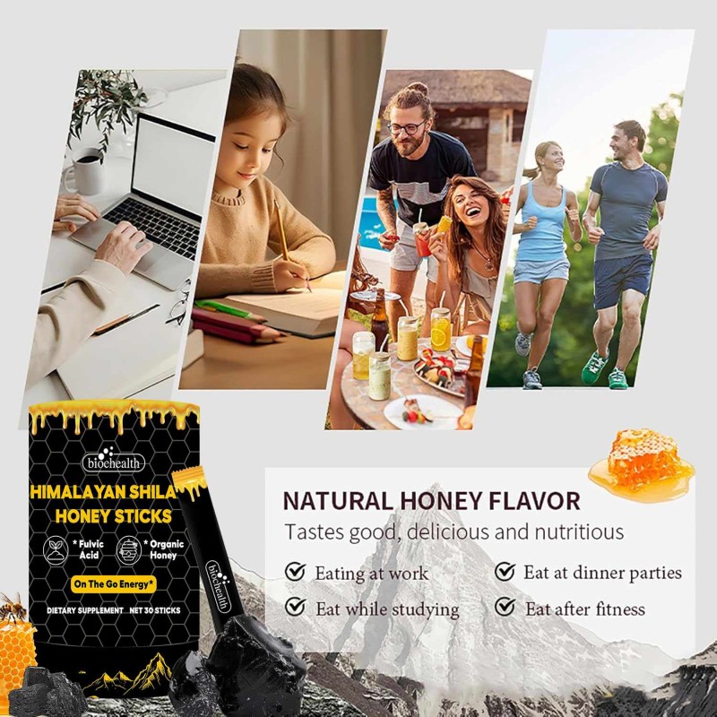 Besica Men's Custom Honey Shilajit - Pure Himalayan Shilajit Stick with Organic Honey and Saffron for Energy Support