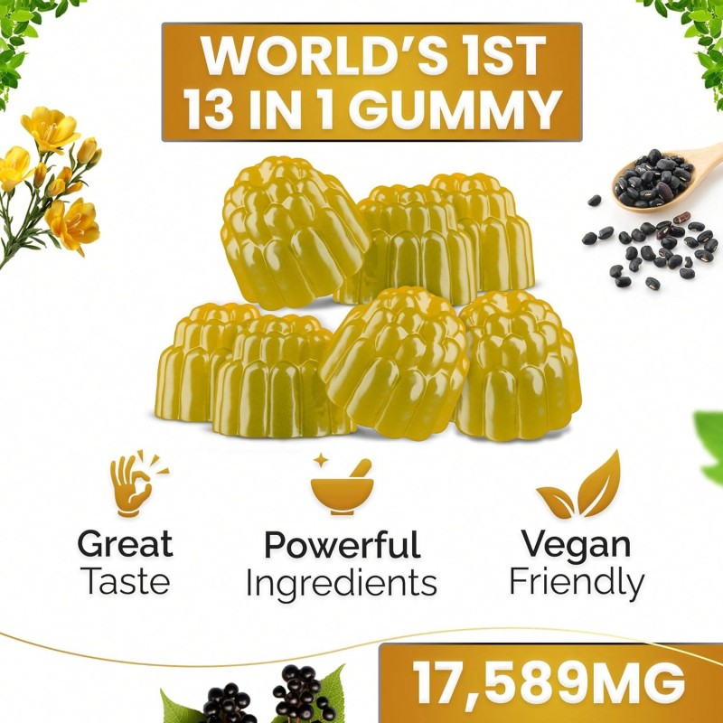 Besica Sea Moss Black Seed Oil Ashwagandha Gummies with Shilajit