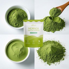 Besica GMP Halal Organic Moringa Matcha Green Tea Powder | Rich in Antioxidants and Digestive Health