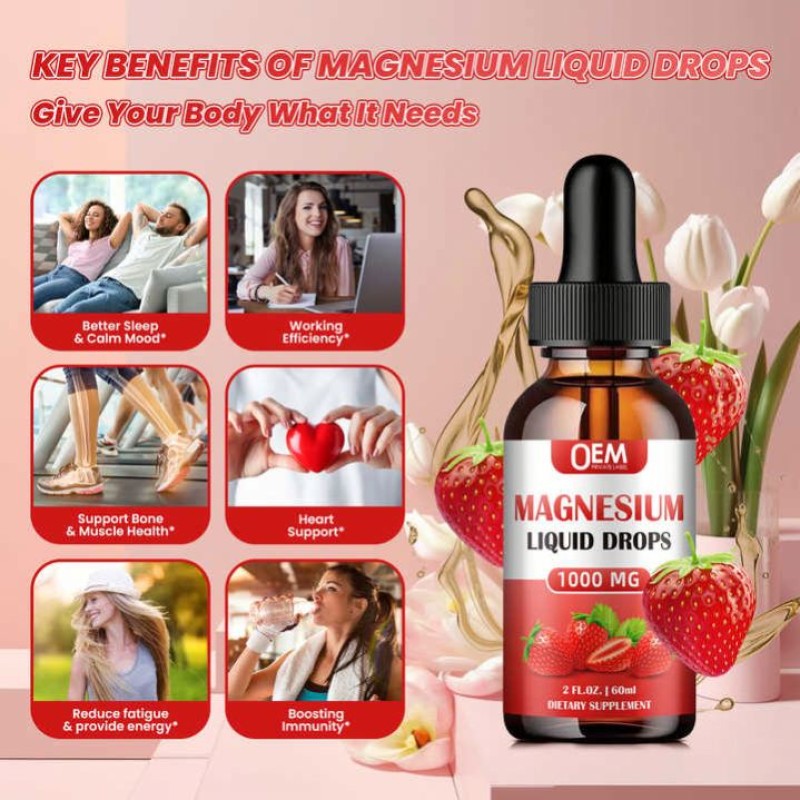 Besica OEM Private Label Calm & Sleep Support - Magnesium Glycinate Drops High Strength Magnesium Supplement
