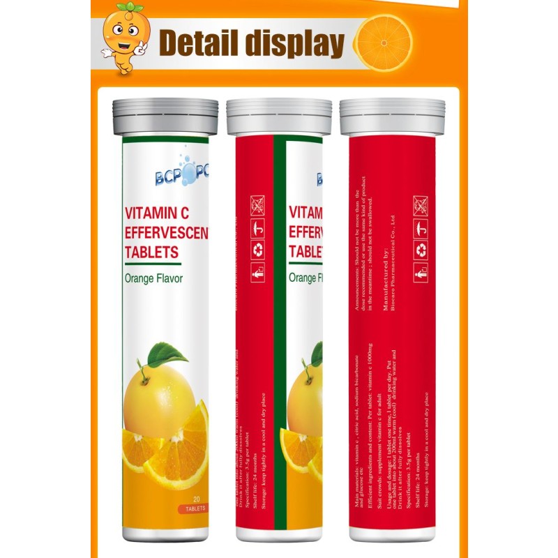Effervescent Tablets Vitamin C 1000mg OEM Contract Manufacturing Supplement