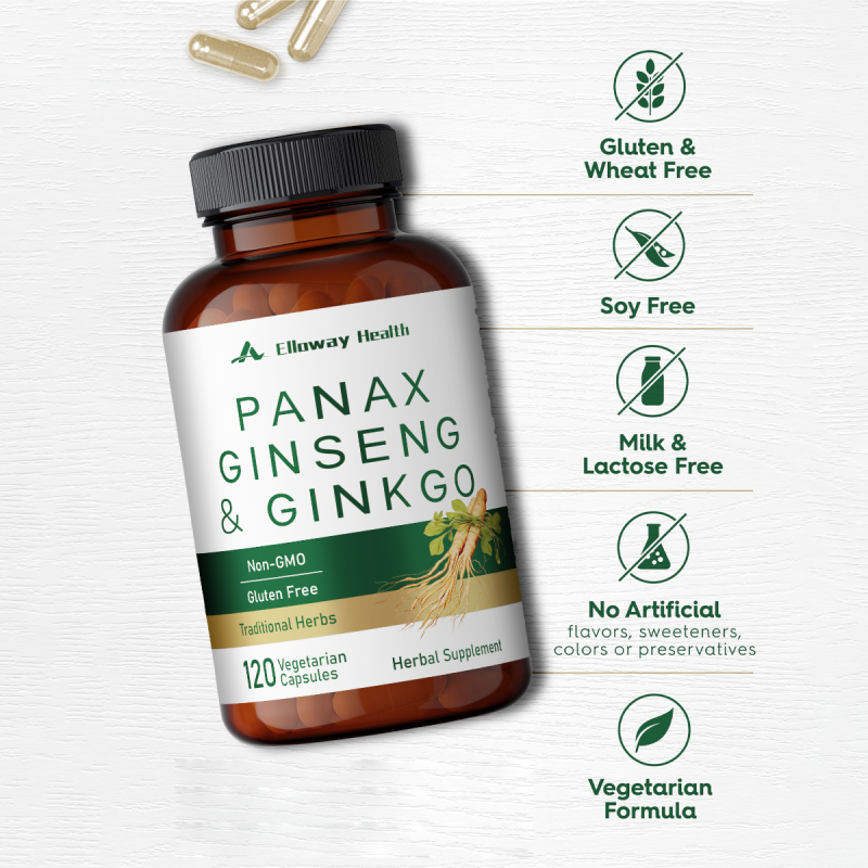 OEM/ODM Ginseng & Ginkgo Biloba Capsules | Peak Energy Blend | Natural Boost & OEM Private Label