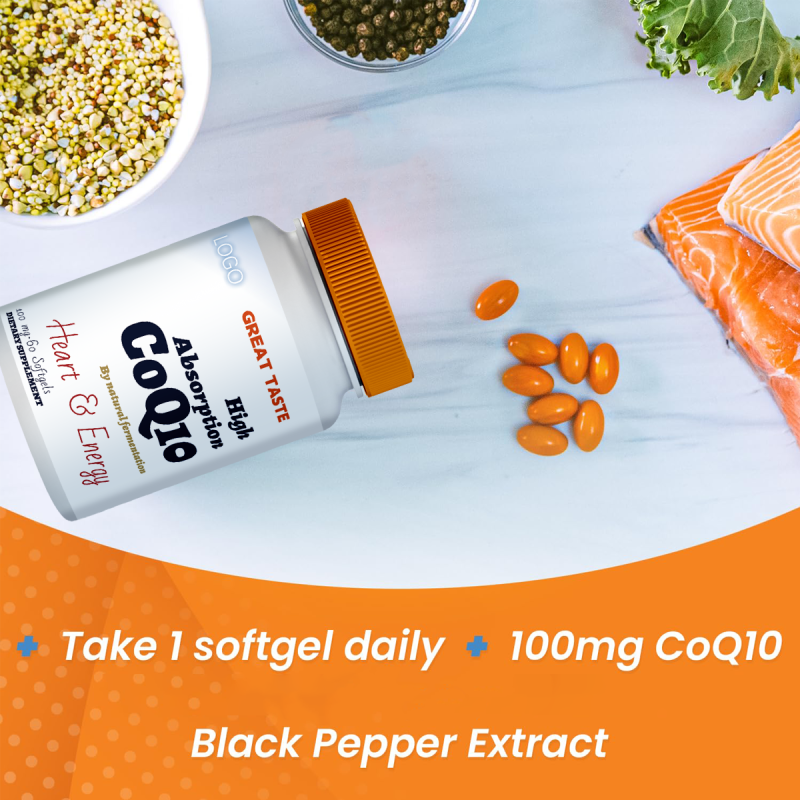 OEM/ODM High Potency CoQ10 Softgels | Energy & Heart Health Support | Premium Dietary Supplement