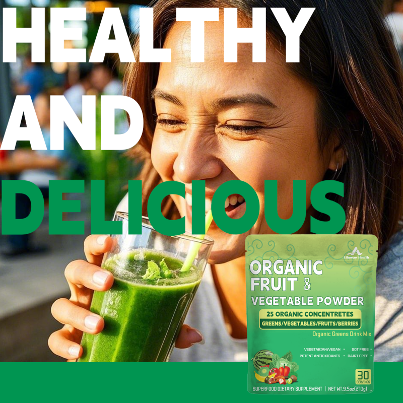 OEM/ODM Organic Fruit and Vegetable Blend Powder | Daily Nutrition Boost | Adult Daily Supplement Pouch