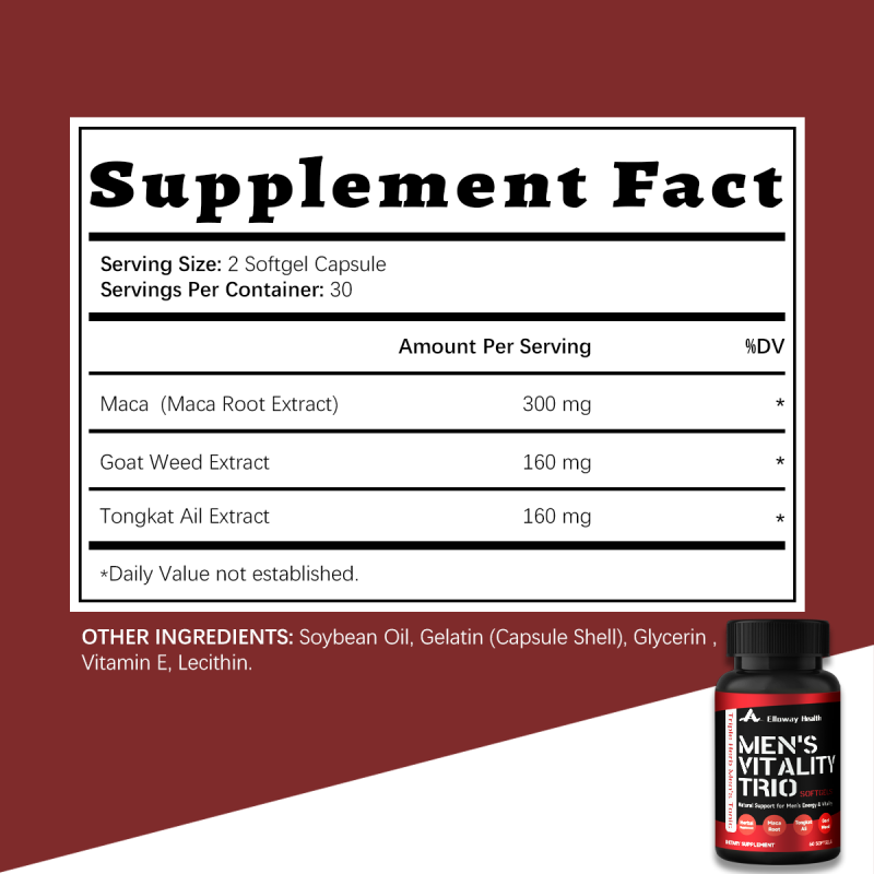 OEM/ODM Horny Goat Weed Tongkat Ali & Maca Softgels | Herbal Male Tonic | Bulk Wholesale & Private Label