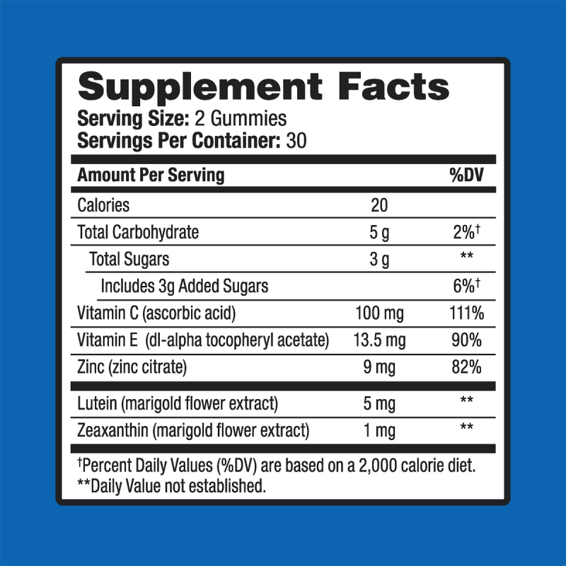 Convenient Blueberry Flavor Lutein Eye Gummies Vitamin Boost Candy Supplement Suitable for All Ages