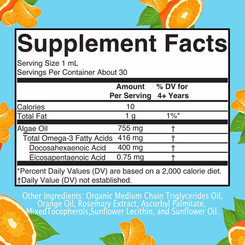 OEM/ODM Orange Flavor Omega-3 Drops | Premium Fish Oil Supplement | Heart & Brain Health Support