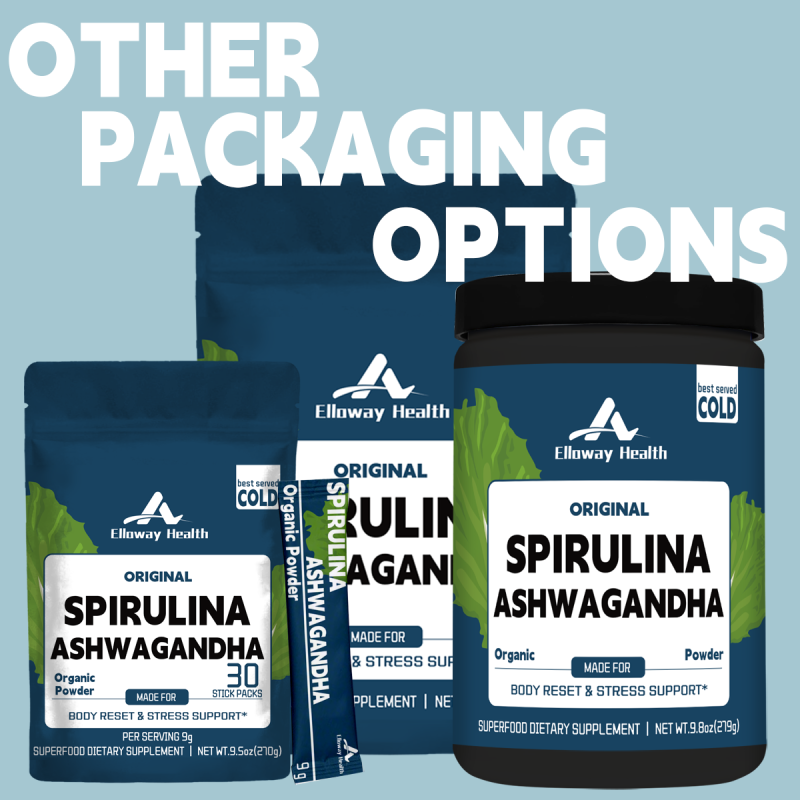 Premium Ashwagandha & Spirulina Powder Dietary Supplement Bucket - For Nutrition & Wellness Potion