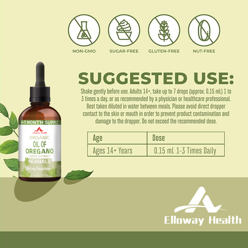 Oregano Oil Liquid Drops 60ml OEM/ODM Custom Private Label Factory Wholesale