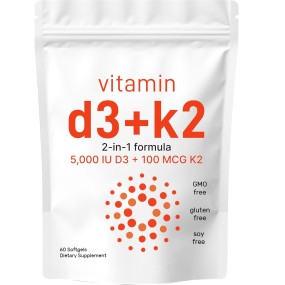 OEM/ODM Vitamin D3 + K2 Softgels